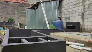 Concrete Pool Construction and Black Damdex Paint Finishing