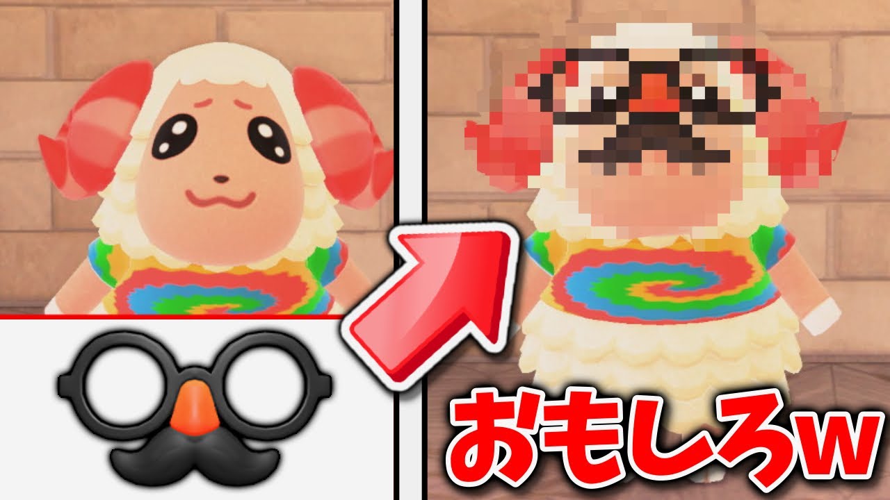 ちゃちゃまるにひげメガネをあげたらおもしろすぎたｗｗｗ あつまれどうぶつの森 あつ森 どう森 どうぶつの森 Youtube