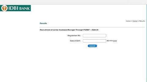 IDBI JAM 2024  | IBPS Result Out | IDBI pgdbf result