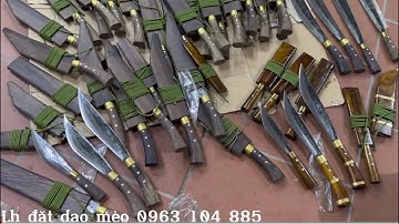 Nhíp đỏ chuẩn.các bác đã thử chưa,bộ dao mèo cực chất 3 cây rèn từ nhíp đỏ nga,chặt xương,gỗ,tre già