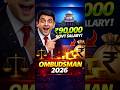 ₹90,000 Salary Govt Job 😱 | Ombudsman Vacancy 2026 OUT 🚨 #shorts #ytshorts