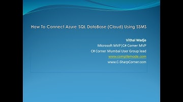 How To Connect Azure SQL DataBase (Cloud ) Using SSMS