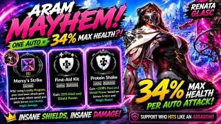 34% MAX HEALTH ONE AUTO?! The Most BROKEN Renata Glasc Build! | League of Legends ARAM MAYHEM