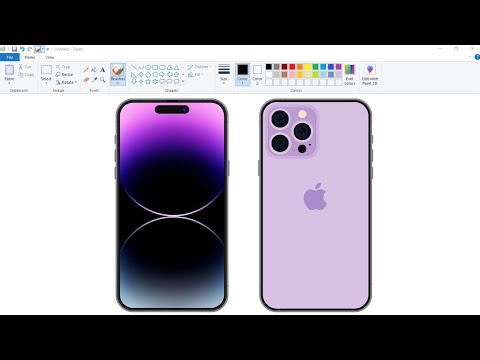 How to draw IPhone in Ms Paint | Drawing IPhone 14 in Computer Paint.
