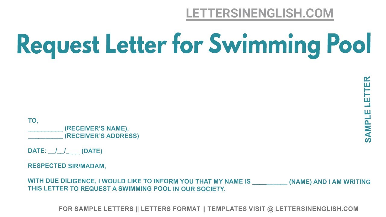 Request Letter For Swimming Pool Sample Letter Requesting A Swimming Request Letter For Swimming Pool Sample Letter Requesting A Swimming