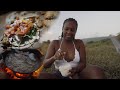 Outdoor Cooking Fried Fish Tacos on Beach Jamaica
