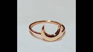 14k gold moon ring, handmade ring, half moon ring. #goldring #moonring, #halfmoonring #shorts