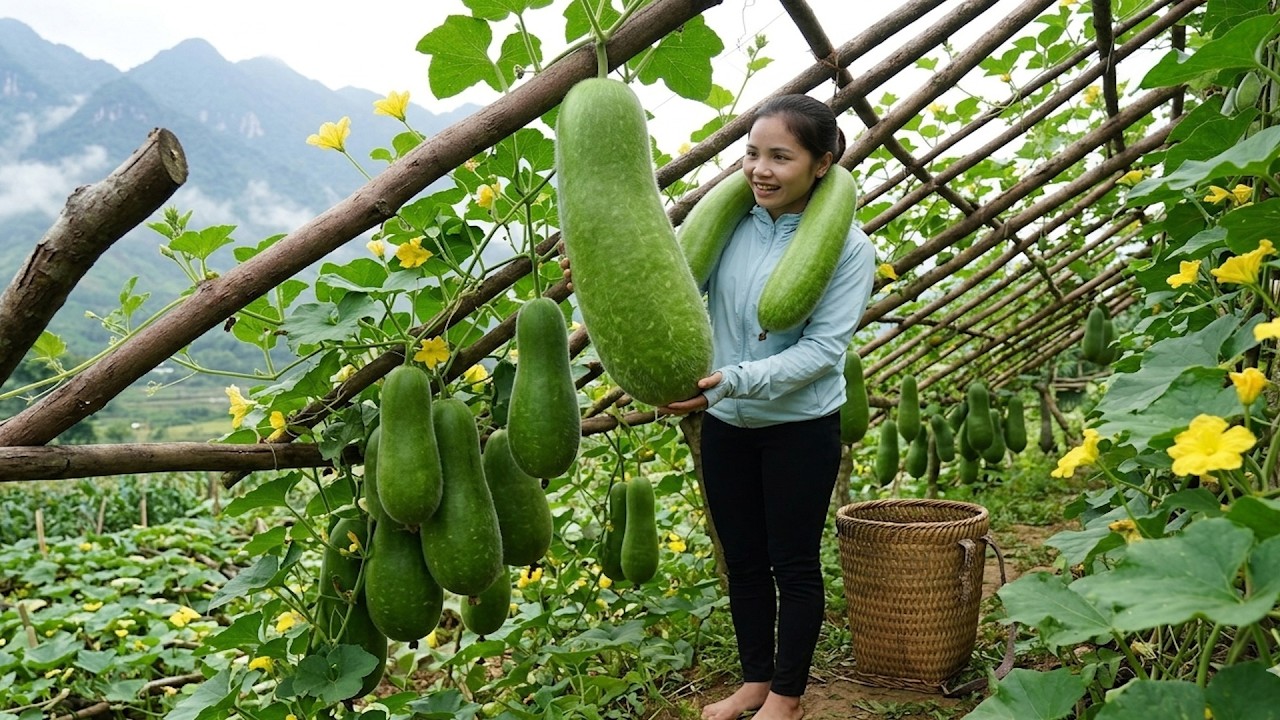 Harvest 1000+ Kg Of White Hairy Gourd Goes to market sell | My Daily Life