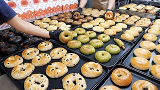 Street Food in KOREA! Fresh bagels baked everyday and sandwiches  Korean street food / 베이글맛집 픽업더베이글