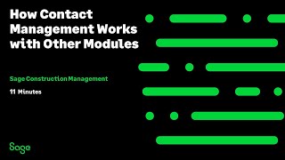 Sage Construction Management - Contact Management