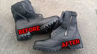 Cara mudah pasang resleting sepatu PDL bagi pemula