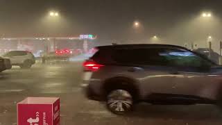 Small hail storm in Saginaw, as seen from Kroger