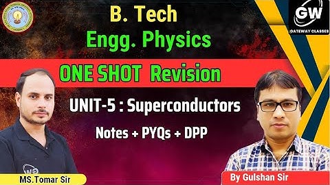 Unit-5 I One Shot I  I Superconductors I Physics by Gulshan Sir I Gateway Classes I AKTU