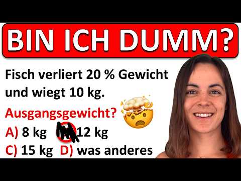 Vorschaubild: Typischer DENKFEHLER in der Prozentrechnung! 🤯 Wie viel wog der Fisch?