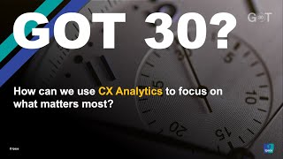 Got 30 CX Analytics by Fiona Moss