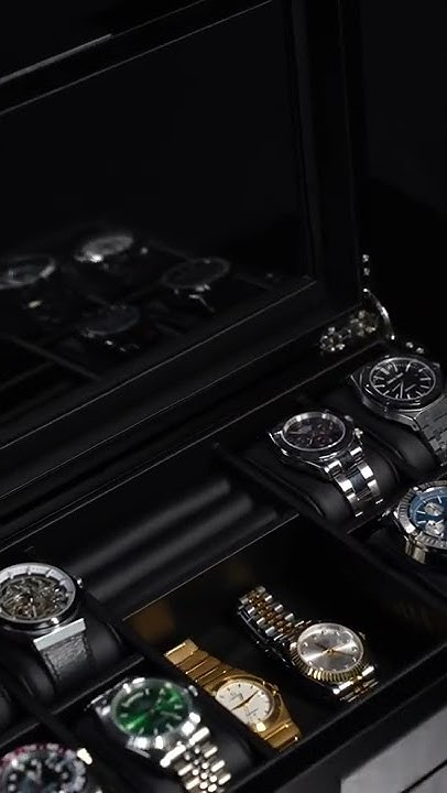 Clinks Black Wooden Watch Box for 8 Watches+ Organizer - YouTube