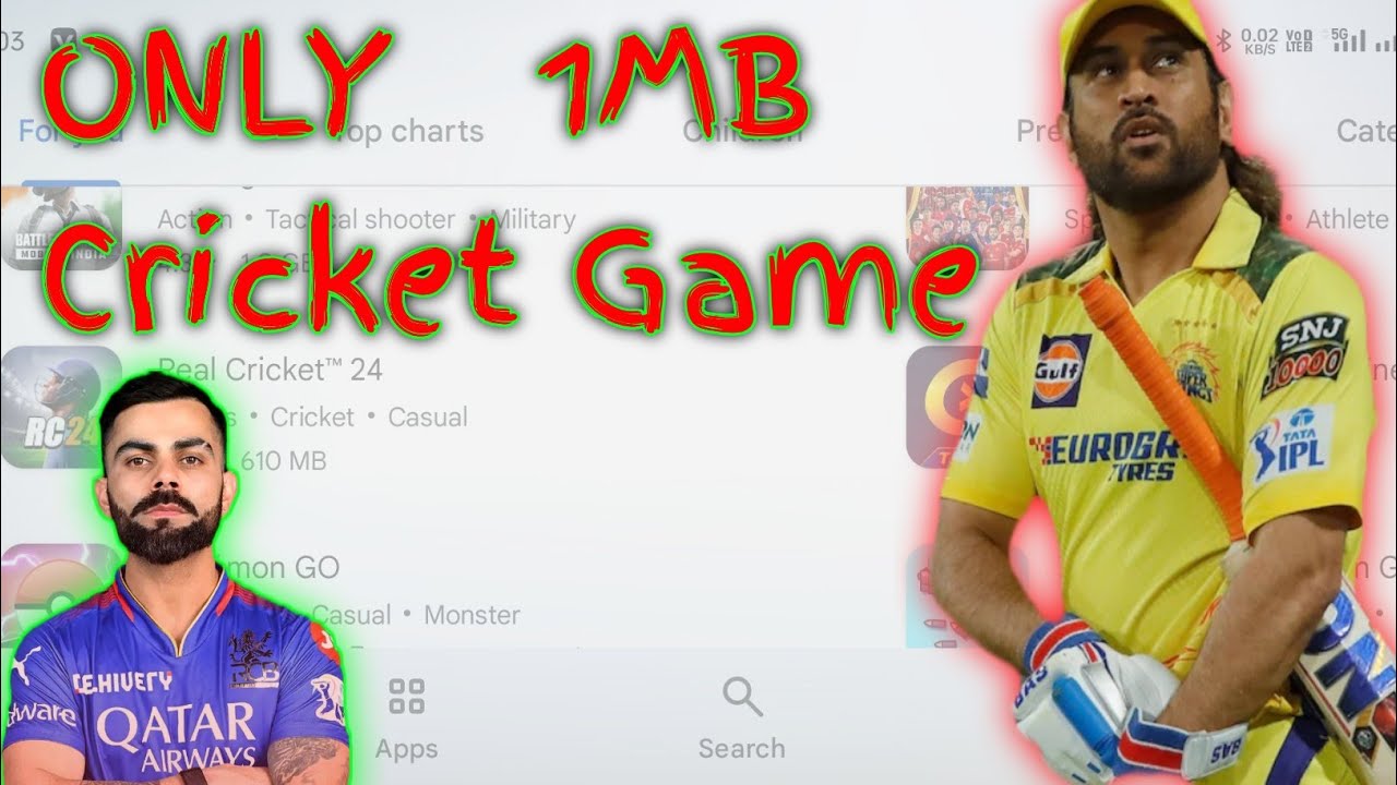 Play Store ka only 1 MB game Cricket Black YouTube