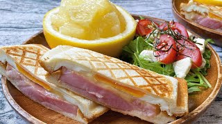 妻と娘にモテたい男が作る朝ごはん【ホットサンドとグレープフルーツ】