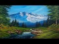 How to paint a scenery with hills and waterfall || Natural scenery painting