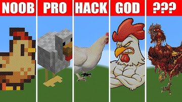Pixel Art Chicken (NOOB vs Pro vs HACKER) in Minecraft
