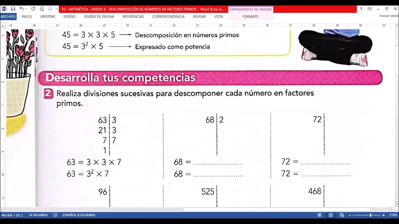 Descomposicion En Factores Primos De 36