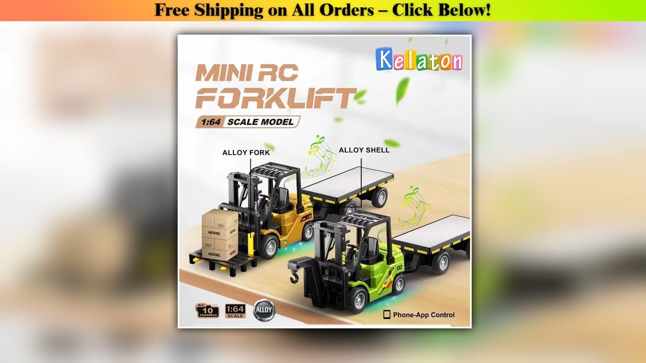 164 Bluetooth Remote Control Crane And Forklift twoinone Desktop Mini Alloy Toy Car With Trailer Ch