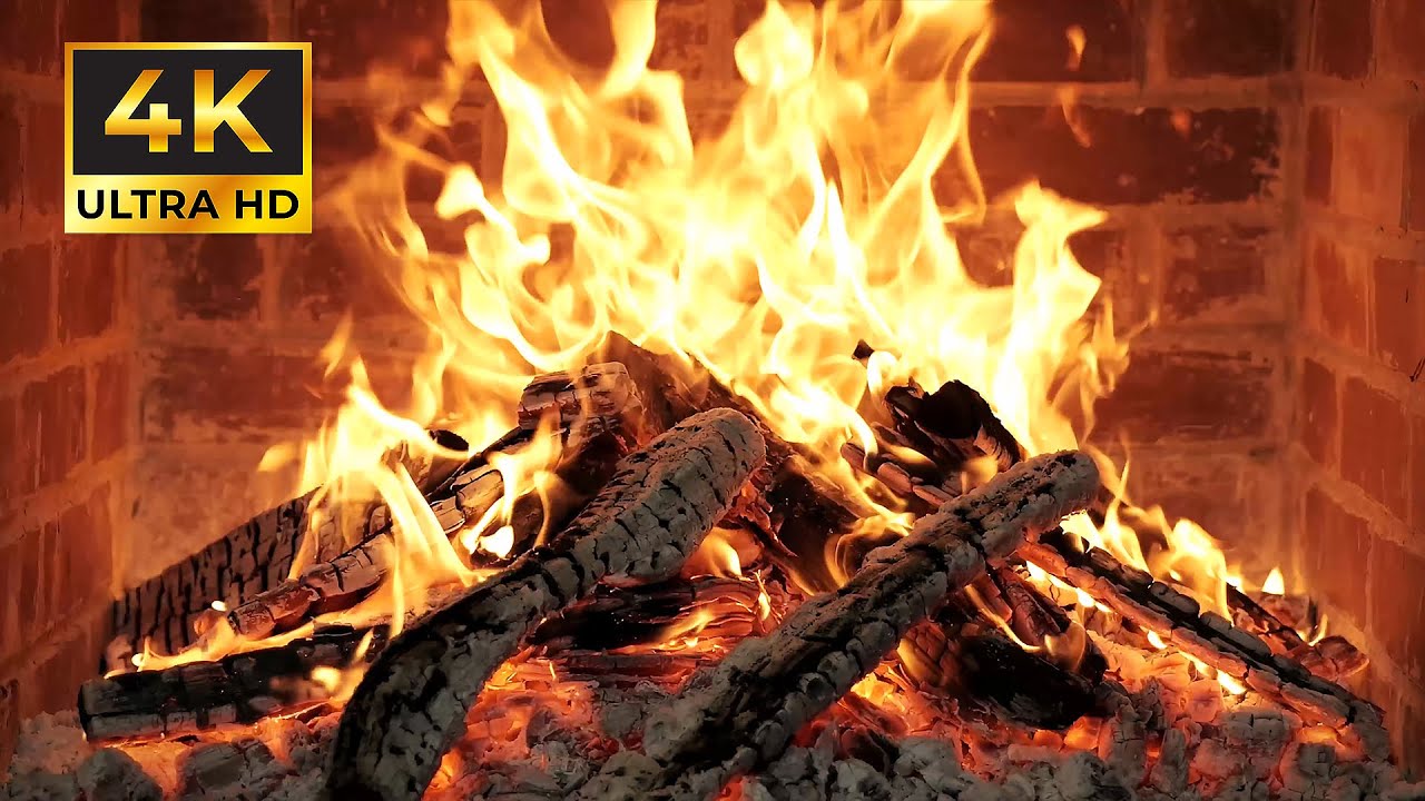 🔥 Magical Christmas Night Fireplace 4K — Cozy Crackling Fire Ambience (LIVE 12 Hours)