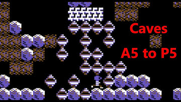 Boulder Dash c64 Playthrough (HQ) - caves A5 to P5 (5th loop) with time stamps
