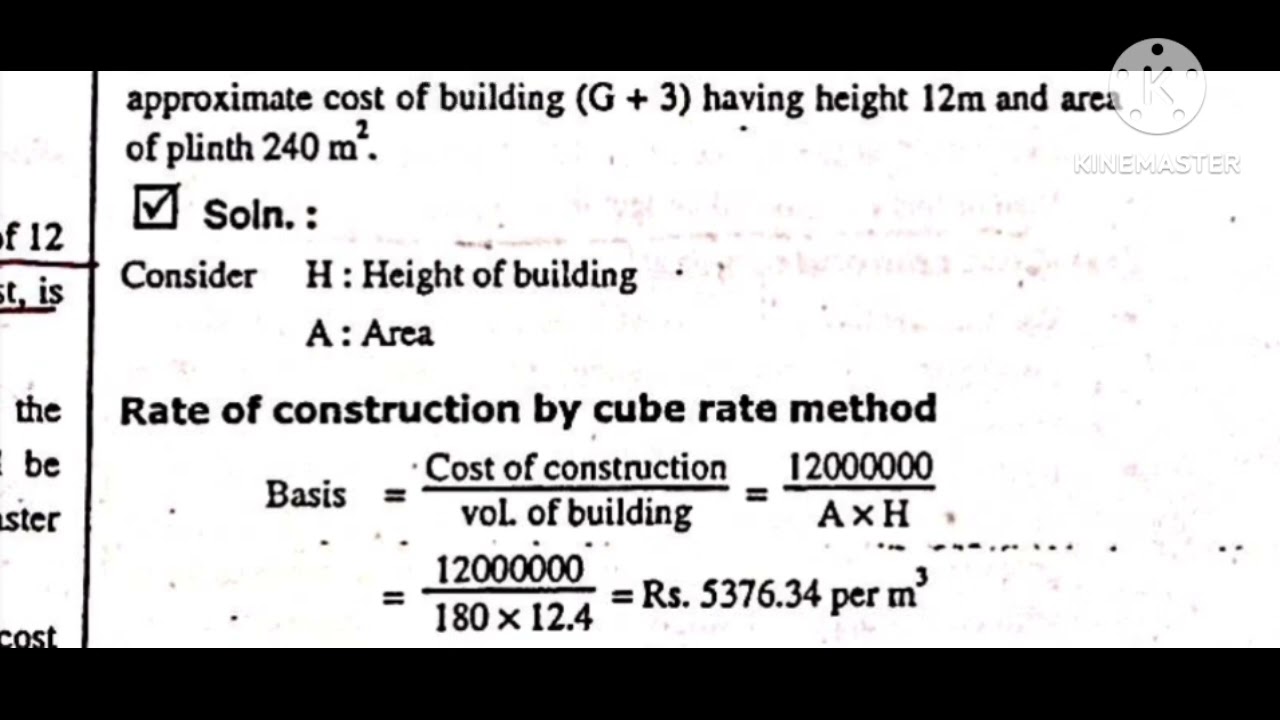  Unit 1 Numericals | Part-1 | Approximate Estimation Problems | SPPU Civil INSEM EXam
