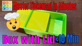 Make a Tinkercad 3D printed Box with a Sliding Lid in Minutes!