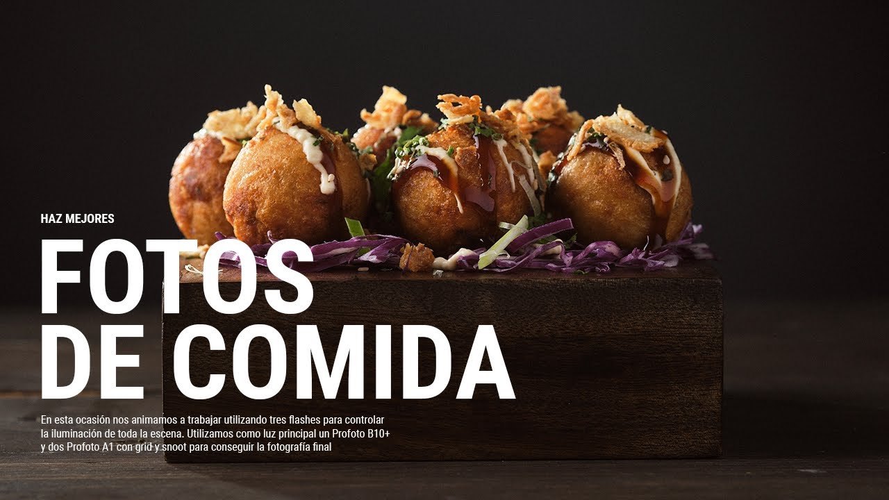 Esquema de luz de fotografía gastronómica con tres flashes