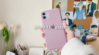  iphone 11 purple unboxing 🌨 setup + accessories 📦🫐 | Malaysia
