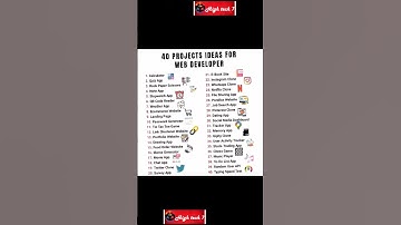 40 Project Ideas For Web Developer #webdeveloper #ideas #ytshorts #shortsfeed #pehlatudujatu #viral