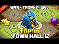 TOP 10 Best Town Hall 12 (TH12) WAR/TROPHY Base Layout + Link 2025 | TH12 Hybrid/Farming Base | COC