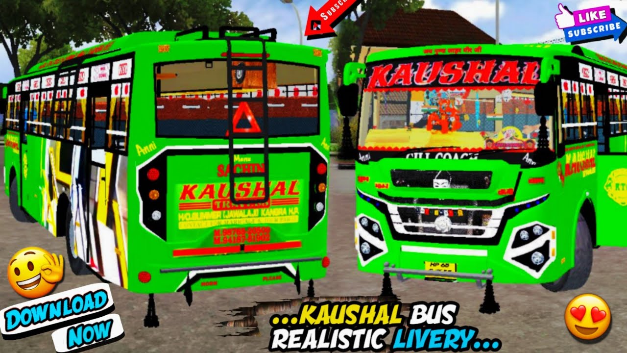 Download Now - KAUSHAL Bus Realistic Skin For Bussid 