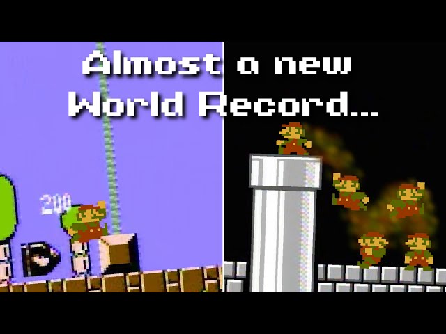 Super Mario Bros Speedrun World record by Darbian has an almost