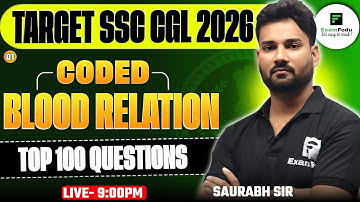 BLOOD RELATION Top 100 Questions for Target SSC CGL 2026 Reasoning by Saurabh Sir ExamFodu