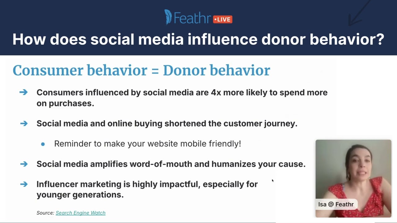 How does social media influence donor behavior?
