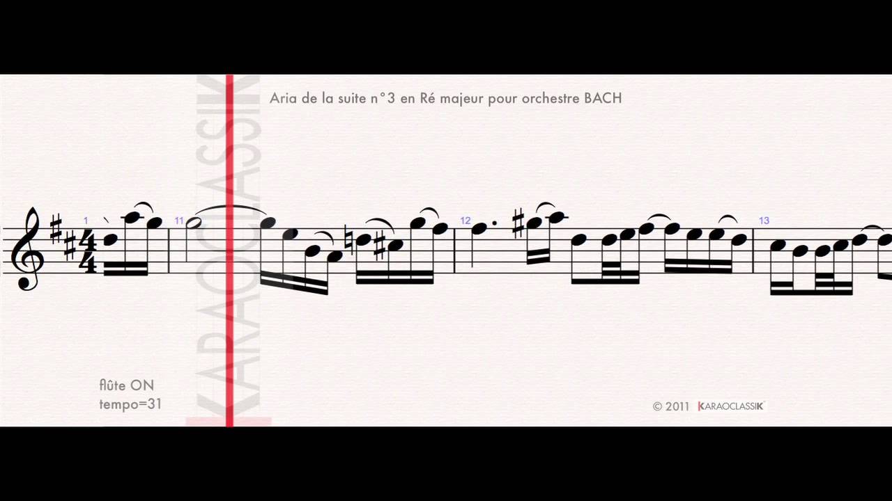 Aria SUITE en RE bach T31 FLUTE on