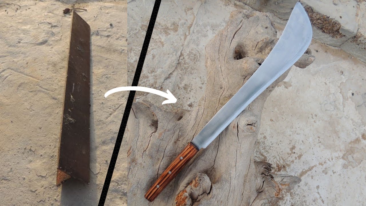 Making Machete knife FROM rusty metal scrap Survival Machete YouTube