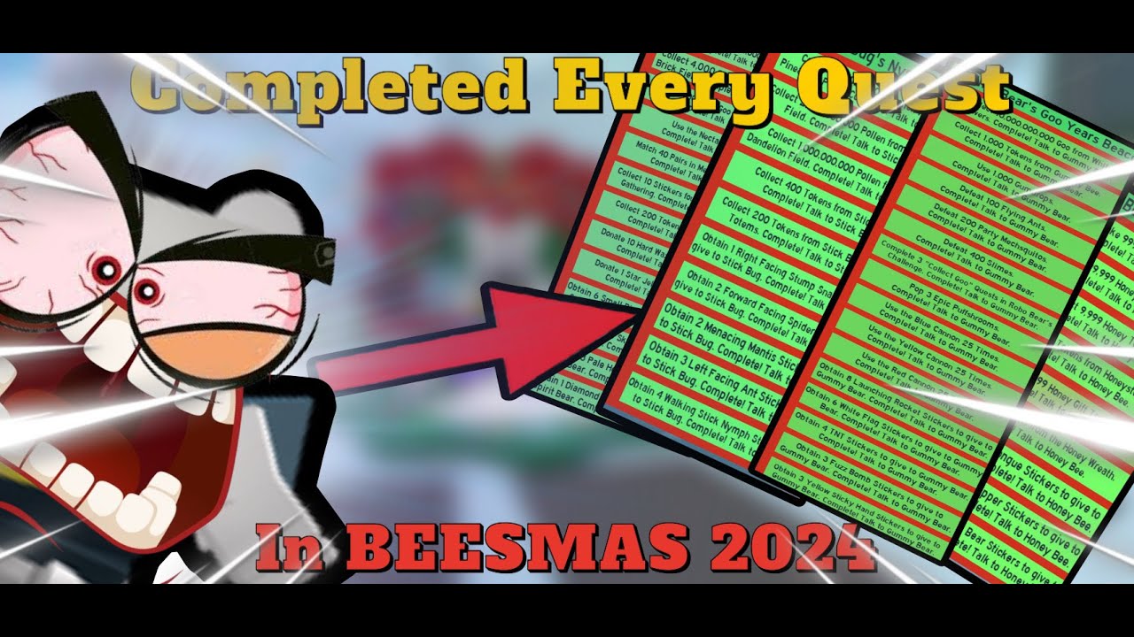 I COMPLETED ALL The Quests In Beesmas of 2024!!! (Bee Swarm Simulator ...