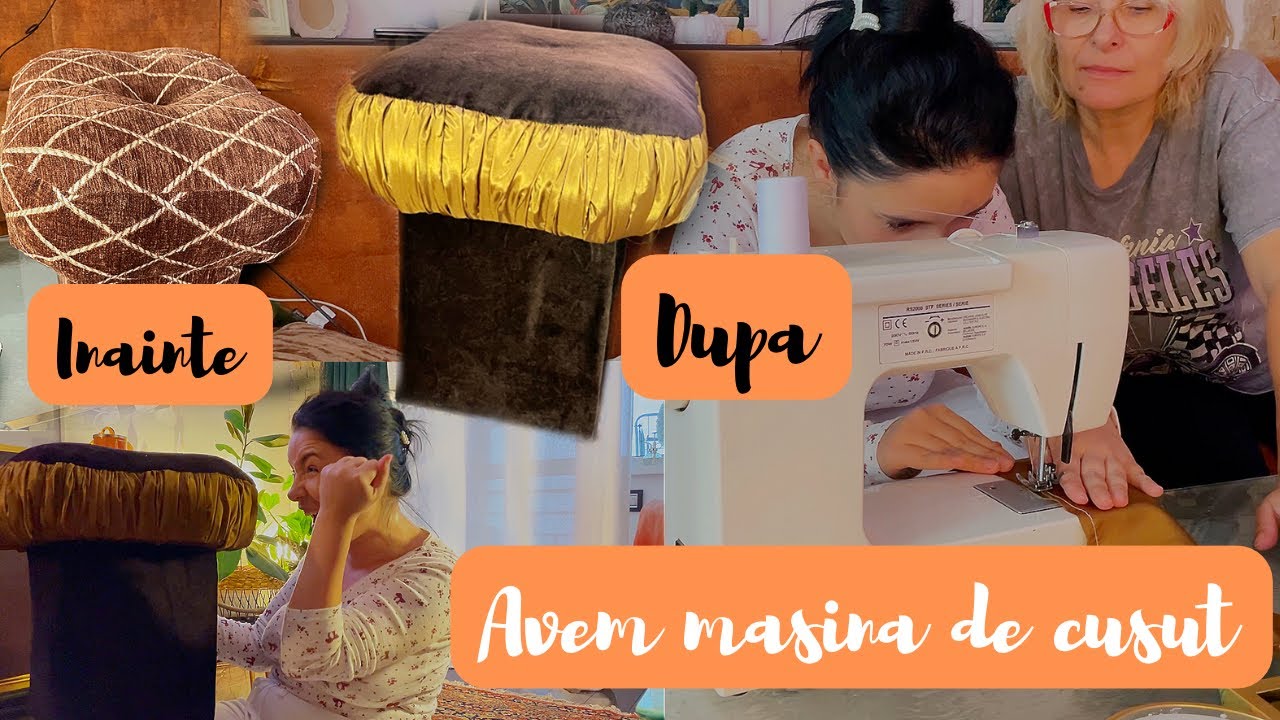 Я получила в подарок швейную машинку 🧵 + эффектное преображение табурета 🍁✨