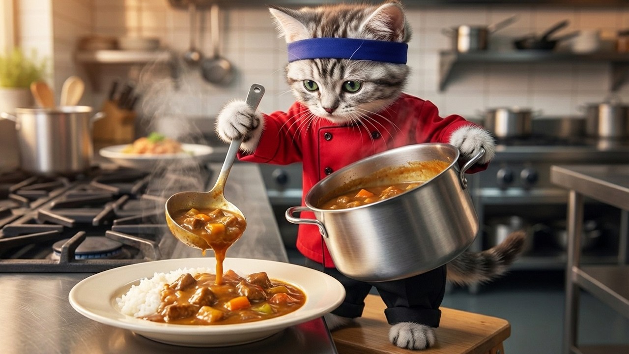 いらっしゃいませ!!絶品カレー屋さんの看板猫!!まるりんの一日に密着🐱🍛