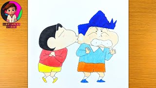How to draw Shinchan and Kazama from Shinchan || How to draw Shinchan screenshot 5