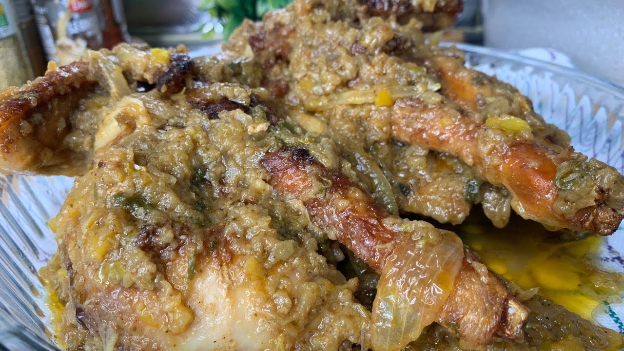 Cuisiner avec moi /Le Poulet DUR FRIT à la sauce aubergine très délicieux,une idée recette de fête