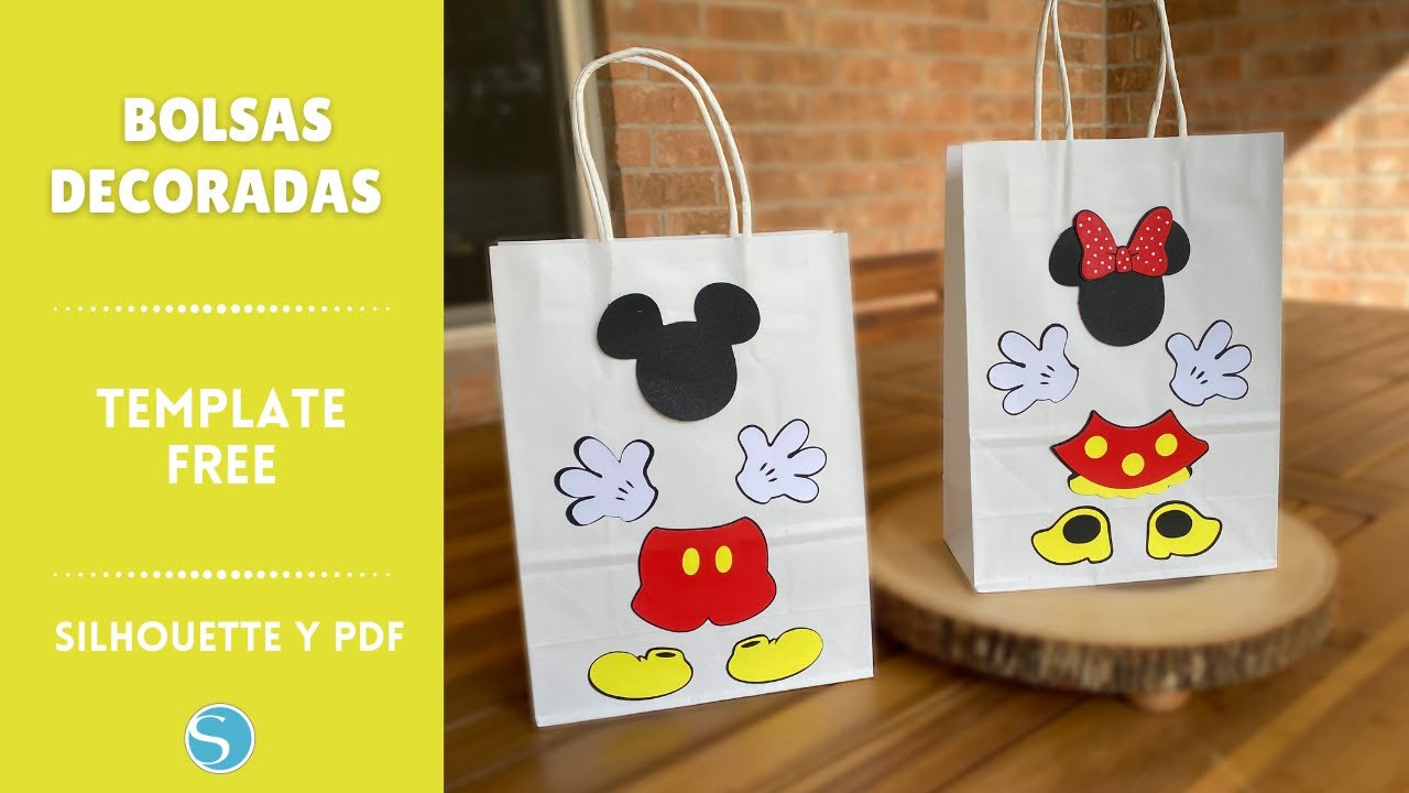 velocidad Duplicación Inflar Ideas de Bolsas decoradas. Mickey y Minnie. Trazado en Silhouette Studio. -  YouTube