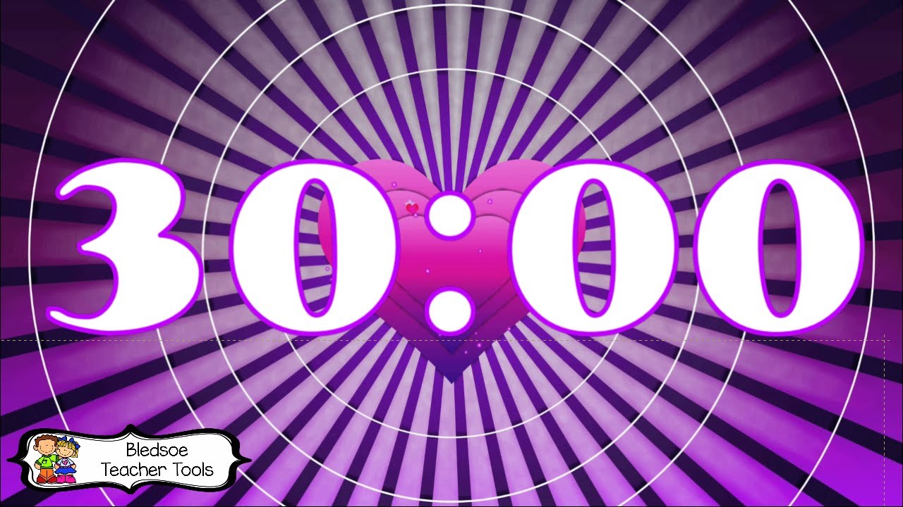 30 Minute Exploding Hearts Countdown Timer with Background Music and Alarm