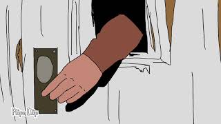 Here’s Johnny ! scene recreation (animation).