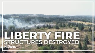 Wildfire burning south of Salem destroys at least 2 structures