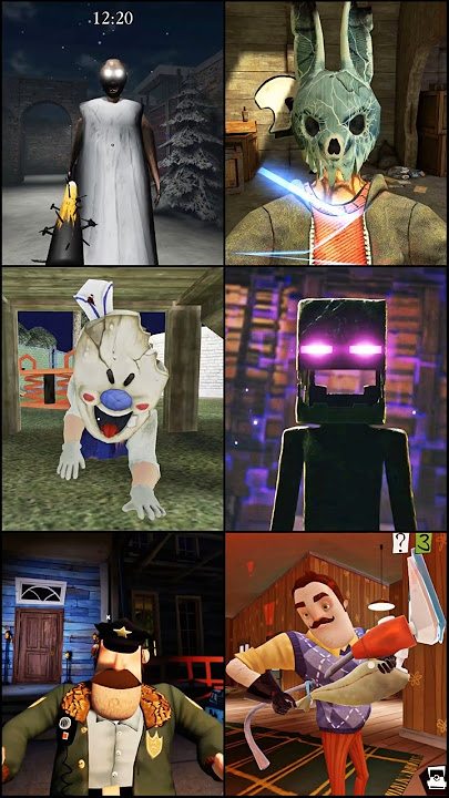 Granny Roblox Vs Hello Neighbor 2 Vs Police Man #jumpscarebattle